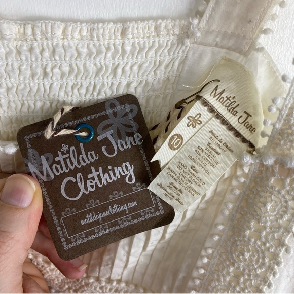 Matilda Jane Dancing On Clouds Tiered Sleeveless Mini Dress Prairie Cream 10 NWT - Picture 3 of 4